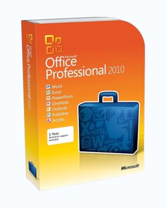 Microsoft Windows Office 2010 Pro, Lifetime License Key License - 5 User for PC